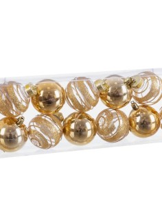 Boules de Noël Doré Plastique 6 x 6 x 6 cm (12 Unités) 2