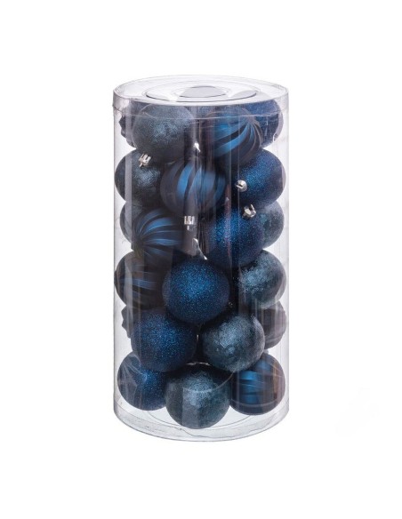 Boules de Noël Bleu Plastique 6 x 6 x 6 cm (30 Unités)