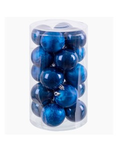 Boules de Noël Bleu Plastique 6 x 6 x 6 cm (20 Unités)