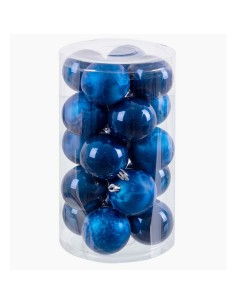 Boules de Noël Bleu Plastique 6 x 6 x 6 cm (20 Unités) 2