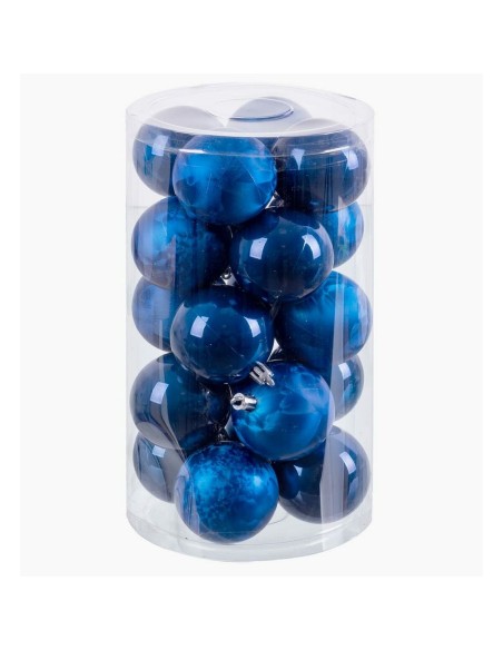 Boules de Noël Bleu Plastique 6 x 6 x 6 cm (20 Unités)