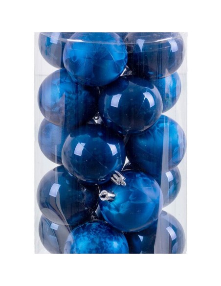 Boules de Noël Bleu Plastique 6 x 6 x 6 cm (20 Unités)
