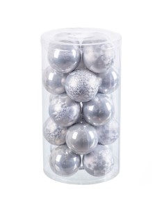Boules de Noël Argenté Plastique 6 x 6 x 6 cm (20 Unités)