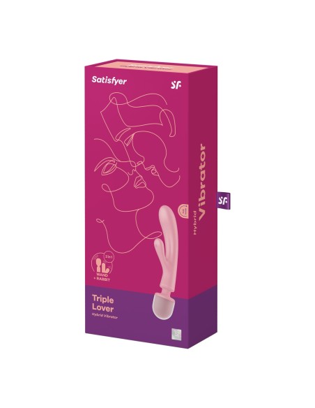 Vibration de Stimulation Double Satisfyer Triple Lover Rose