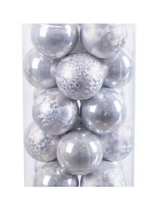 Boules de Noël Argenté Plastique 6 x 6 x 6 cm (20 Unités) 2