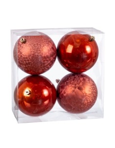 Boules de Noël Cuivre Plastique 10 x 10 x 10 cm (4 Unités)