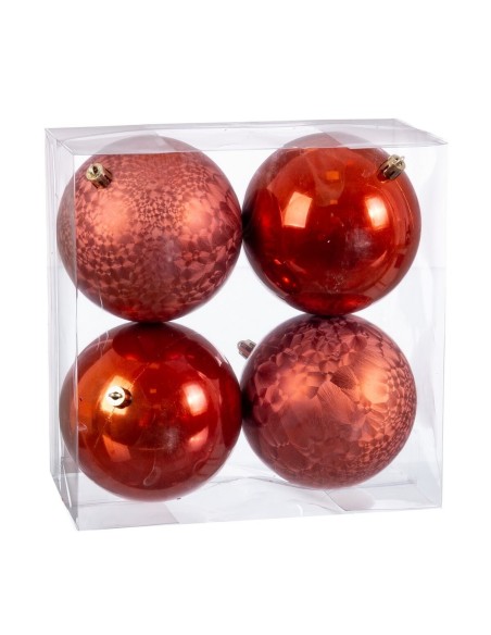 Boules de Noël Cuivre Plastique 10 x 10 x 10 cm (4 Unités)