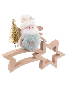 Décorations de Noël Multicouleur Naturel Bois Tissu 18 x 6 x 16 cm