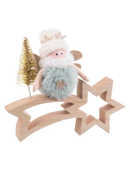 Décorations de Noël Multicouleur Naturel Bois Tissu 18 x 6 x 16 cm