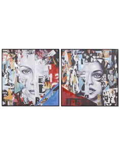 Cadre Home ESPRIT Abstrait Moderne 100 x 3,5 x 100 cm (2 Unités)