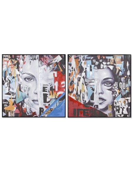 Cadre Home ESPRIT Abstrait Moderne 100 x 3,5 x 100 cm (2 Unités)