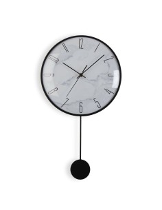 Horloge Murale Versa Pendule Métal Verre Bois MDF 4,5 x 56 x 29 cm