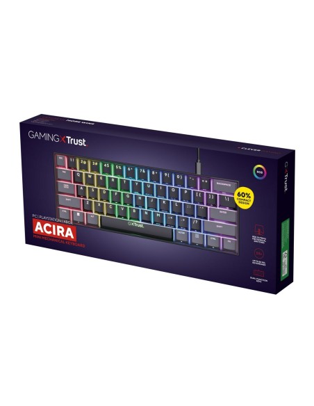Clavier pour jeu Trust GXT 867 Acira Noir Multicouleur QWERTY Qwerty US