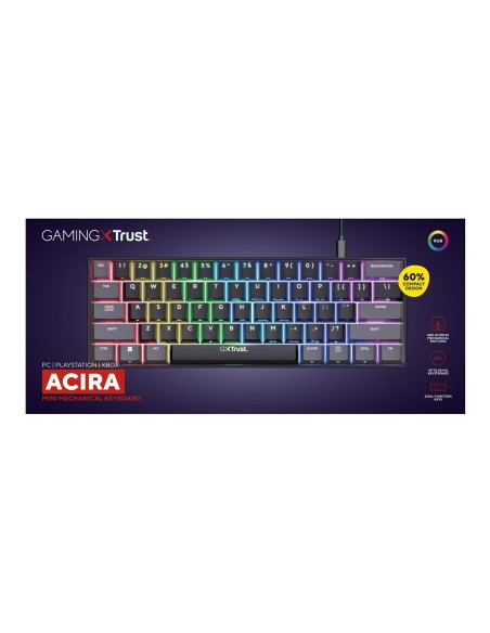 Clavier pour jeu Trust GXT 867 Acira Noir Multicouleur QWERTY Qwerty US