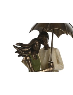 Figurine Décorative Home ESPRIT Vert Doré Couple 12,5 x 8 x 25,5 cm
