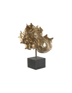 Figurine Décorative Home ESPRIT Noir Doré Hippopotame 33 x 21,5 x 45 cm