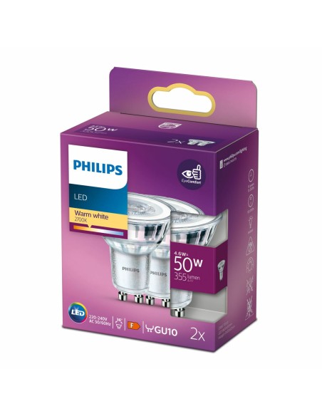 Lampe LED Philips 4,6 W GU10 Blanc F (2700 K)