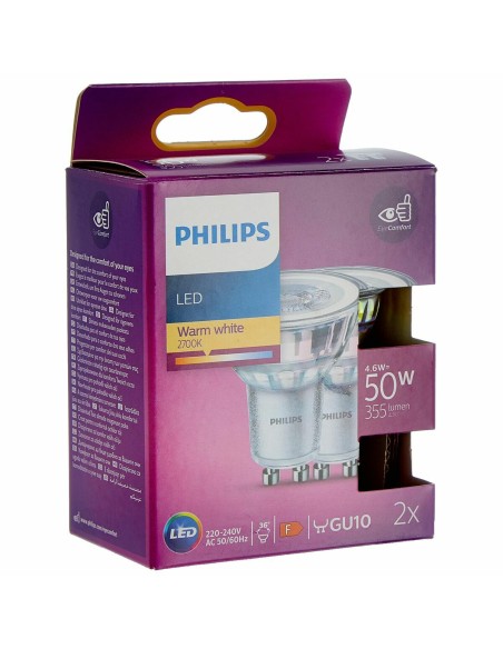 Lampe LED Philips 4,6 W GU10 Blanc F (2700 K)