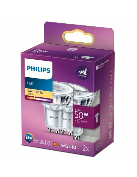 Lampe LED Philips 4,6 W GU10 Blanc F (2700 K)