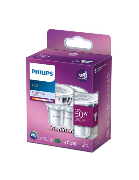 Lampe LED Philips 4,6 W GU10 390 lm F A++ (4000K) (4000 K)