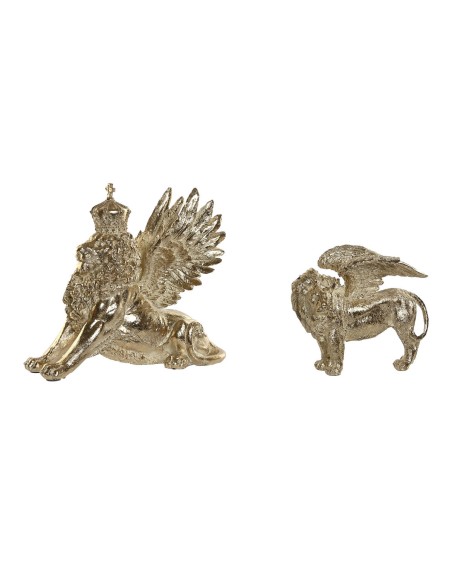 Figurine Décorative Home ESPRIT Doré Lion 20 x 10,5 x 17,5 cm 29 x 13 x 25 cm (2 Unités)