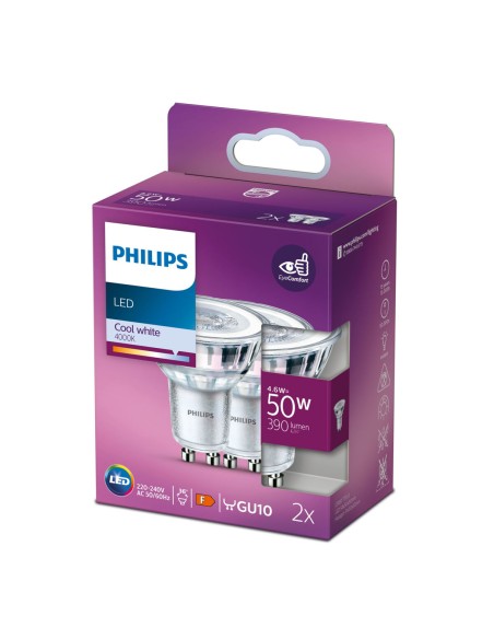 Lampe LED Philips 4,6 W GU10 390 lm F A++ (4000K) (4000 K)