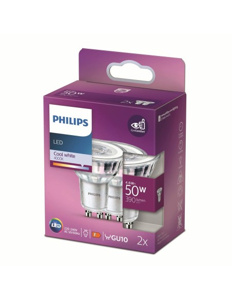 Lampe LED Philips 4,6 W GU10 390 lm F A++ (4000K) (4000 K)