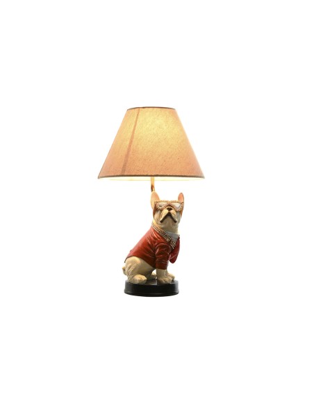 Lampe de bureau Home ESPRIT Blanc Rouge Métal Résine 50 W 220 V 26 x 26 x 46 cm
