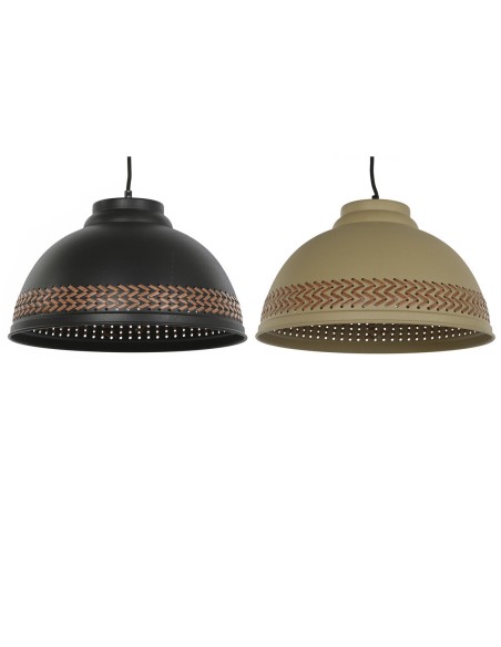 Suspension DKD Home Decor Marron Noir Crème Métal 50 W 39 x 39 x 22 cm (2 Unités)