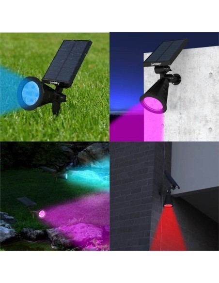 Lampe solaire Lumisky Noir rouge 200 Lm (2 Pièces) (2 Unités)