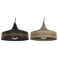 Suspension DKD Home Decor Marron Noir Crème Métal 50 W 35 x 35 x 20 cm (2 Unités)