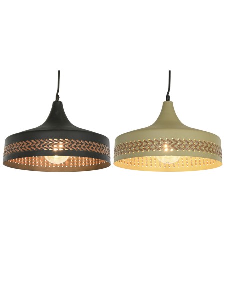 Suspension DKD Home Decor Marron Noir Crème Métal 50 W 35 x 35 x 20 cm (2 Unités)