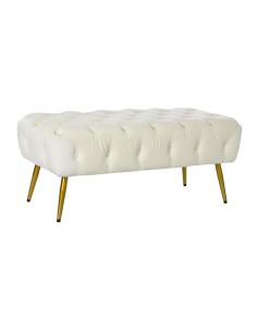 Banquette Home ESPRIT Crème Doré Polyester Métal 103 x 46 x 42 cm