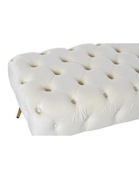 Banquette Home ESPRIT Crème Doré Polyester Métal 103 x 46 x 42 cm