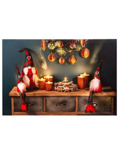 Cadre Noël Multicouleur Bois Toile 60 x 1,8 x 40 cm