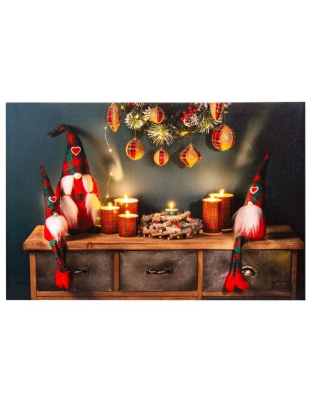 Cadre Noël Multicouleur Bois Toile 60 x 1,8 x 40 cm