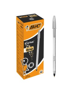 stylo à encre liquide Bic 921339 Noir Argenté 0,32 mm (20 Pièces) 2