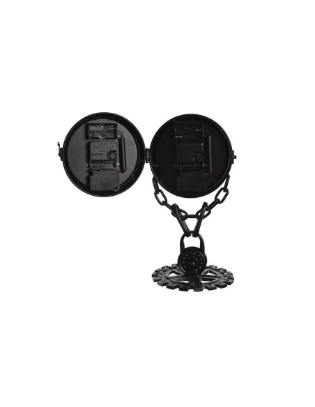 Horloge de table Home ESPRIT Noir Argenté Métal Verre 18 x 17 x 33 cm