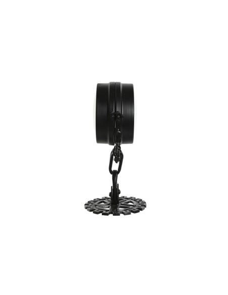 Horloge de table Home ESPRIT Noir Argenté Métal Verre 18 x 17 x 33 cm