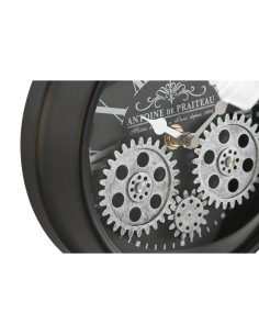 Horloge de table Home ESPRIT Noir Argenté Métal Verre 16,5 x 11 x 21 cm 2