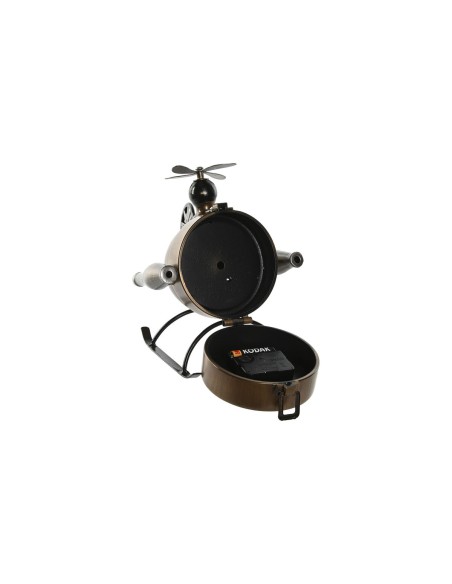 Horloge de table Home ESPRIT Noir Doré PVC Métal Loft 18 x 23 x 24 cm (2 Unités)