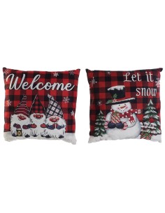 Coussin DKD Home Decor Noël Multicouleur Polyester 40 x 10 x 40 cm (2 Unités)