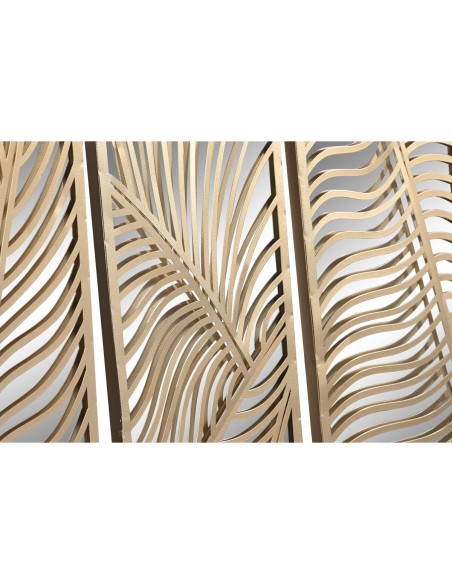 Décoration murale Home ESPRIT Doré Feuille d'une plante 72 x 1,5 x 68 cm
