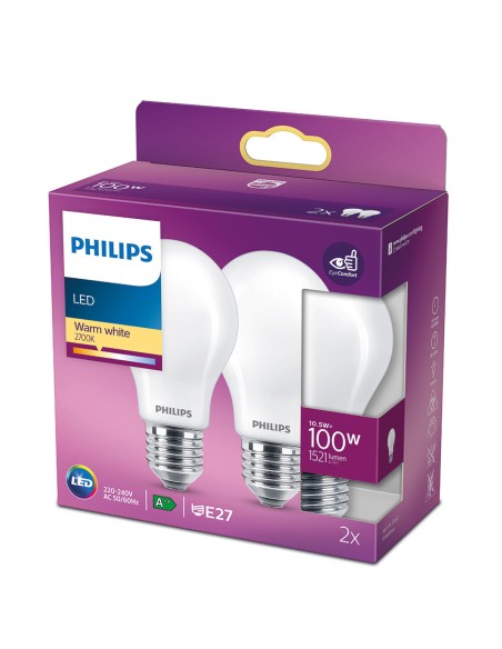 Lampe LED Philips 100 W Blanc D A++ E27 2 Unités (2700 K)