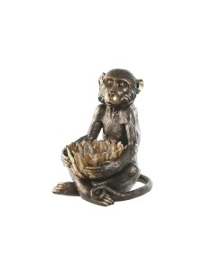 Figurine Décorative Home ESPRIT Doré Brun foncé Singe 40 x 37 x 50 cm