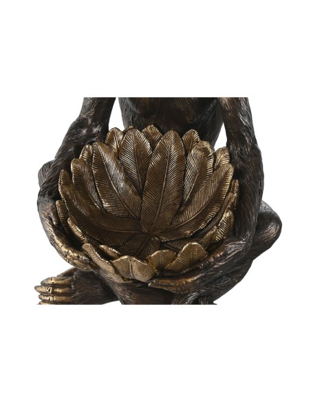 Figurine Décorative Home ESPRIT Doré Brun foncé Singe 40 x 37 x 50 cm