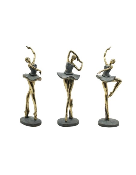Figurine Décorative Home ESPRIT Gris Doré Danseuse Classique 15 x 10 x 43 cm (3 Unités)