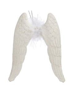 Décorations de Noël Ailes d'ange Blanc Plastique Paillettes 12,5 x 15 x 2,5 cm (24 Unités) 2