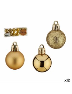 Lot de boules de Noël Doré PVC Ø 3 cm (12 Unités)