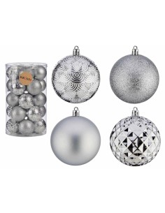 Lot de boules de Noël Argenté PVC Ø 8 cm (4 Unités) 2